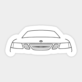 Saab 9-3 classic car black outline graphic Sticker